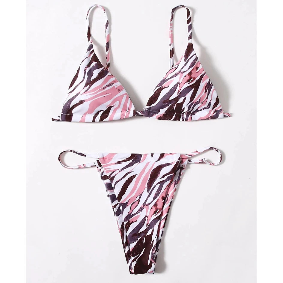 

Sexy Zebra Bikini 2021 Woman Swimsuit Female Swimwear Women`s Mini Thong Bikinis Set Summer Beachwear Swimming for Bathing Suit