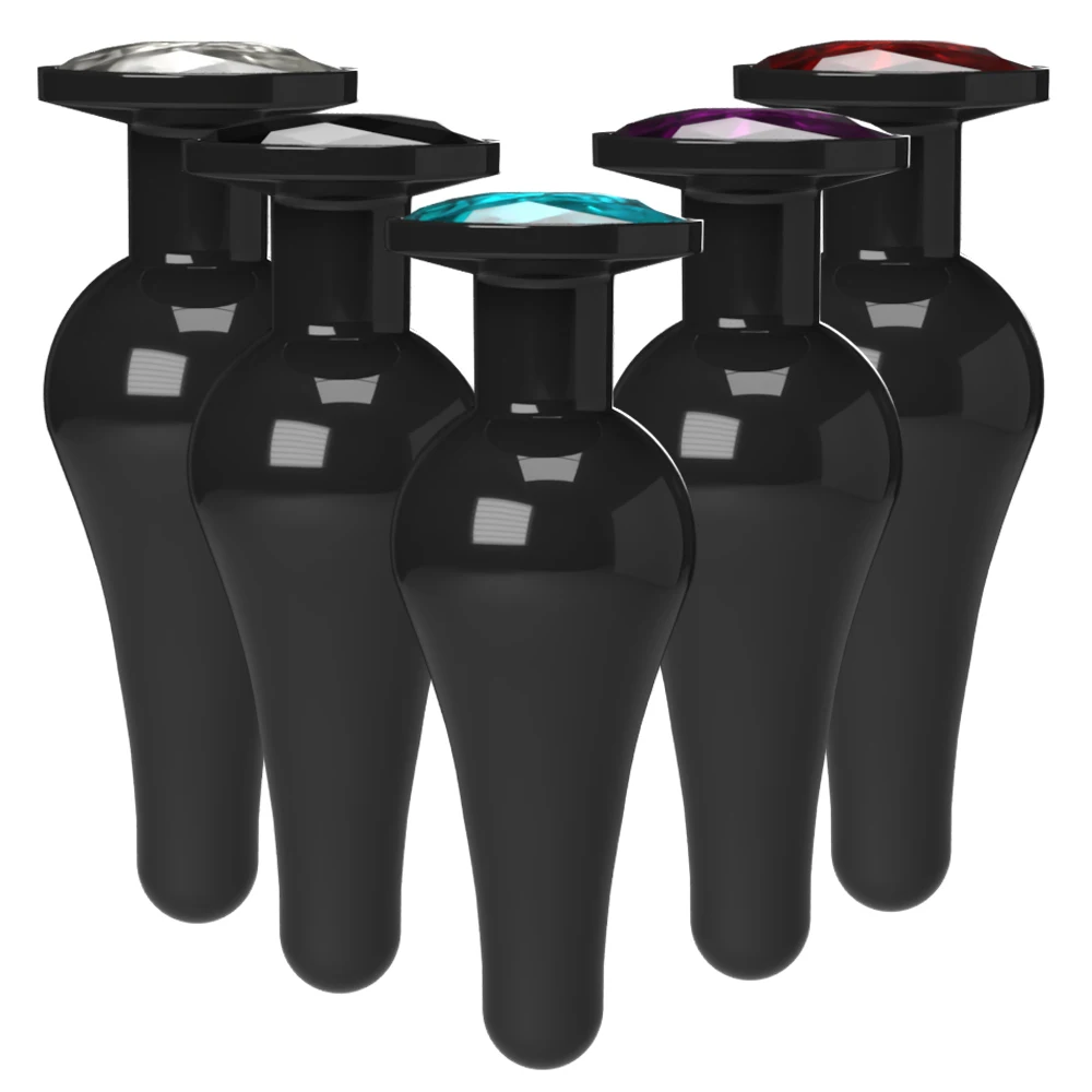 Большой Гладкий пистолет с металлическим покрытием и кристаллом анальная пробка