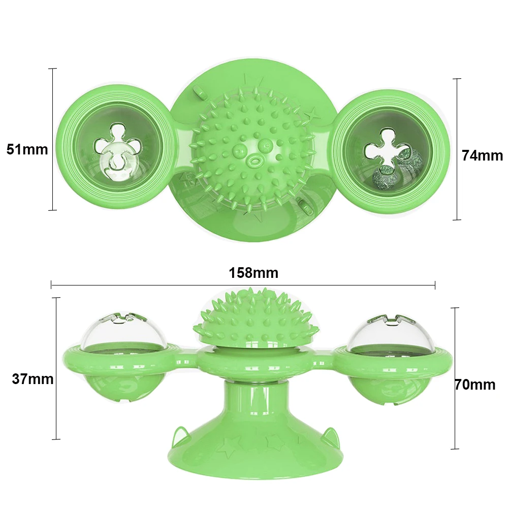 

Cats Interactive Training Turntable Windmill Amusement Toys Hair Brush Cat Toys For Cat Play Game Teeth Cleaning Cat Supplies