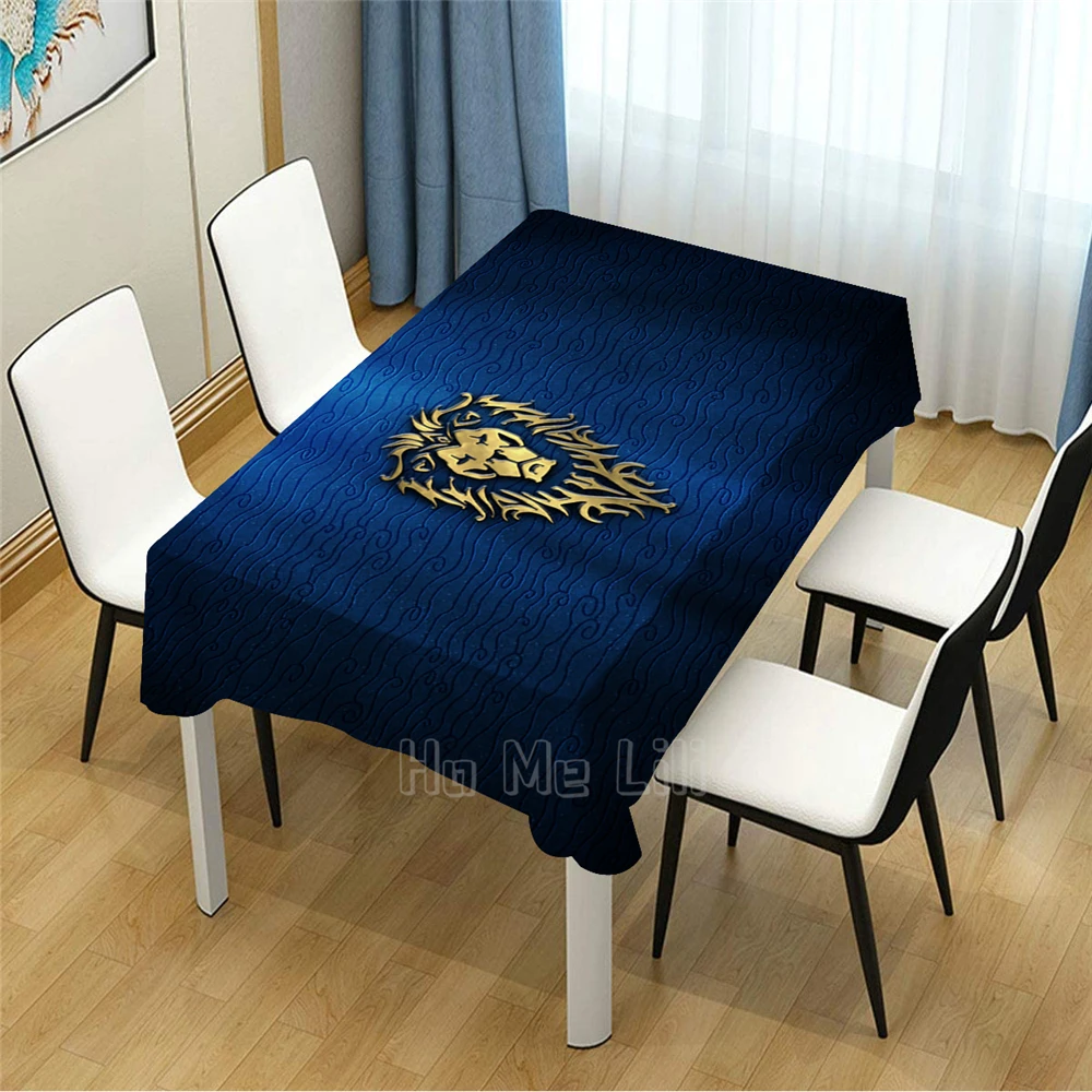 

Gold Lion Design Tablecloth Indoor Outdoor Dining Decor