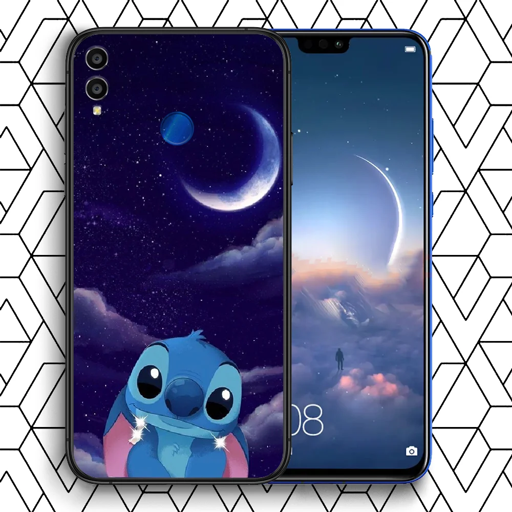 

Cute Cartoon Stitchs Phone Case Cover Hull For HUAWEI Honor 7a 8s 8a 8x 9 9x 10 20 I Lite Pro Black Cover Silicone Coque Soft