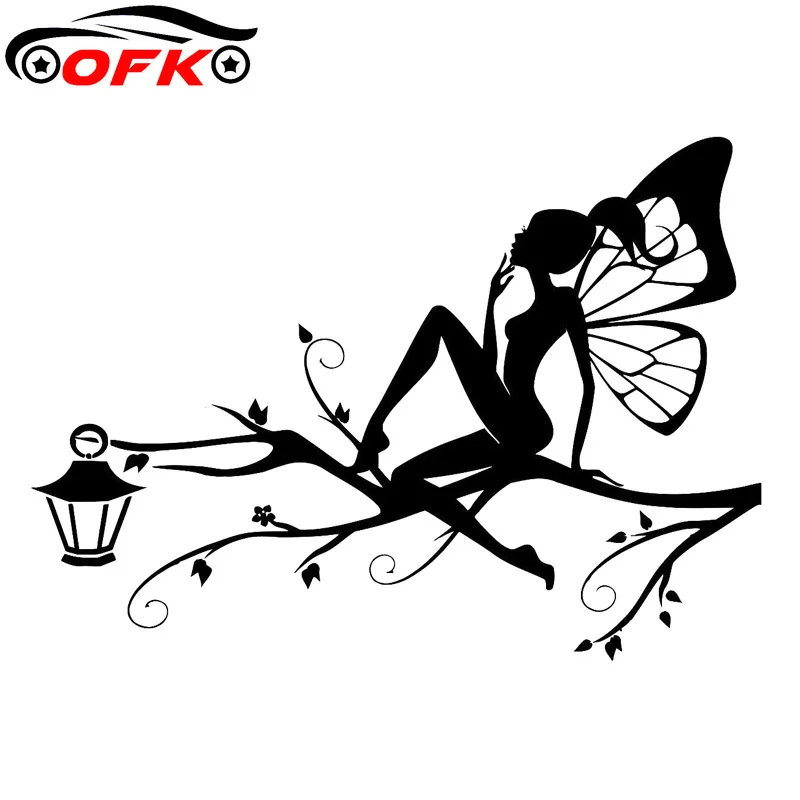 

Butterfly Girl Tree Cartoon Styling Sticker Black/Silver 16.4cm*11.9cm