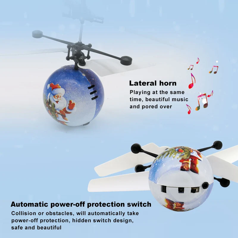 Санта Клаус летающий шар игрушка вертолет самолет музыкальные игрушки Ручной