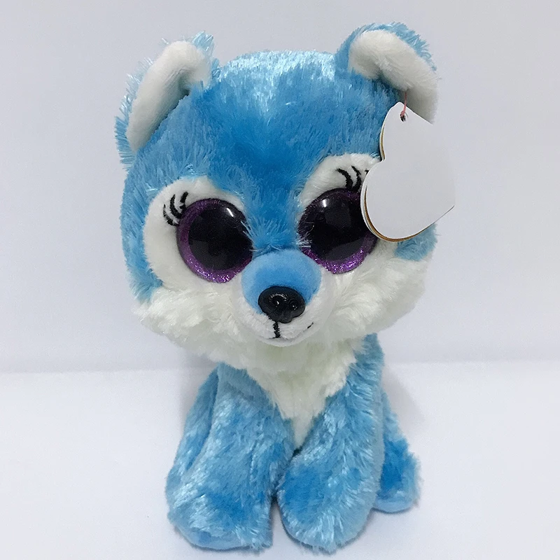 15 см Ty Beanie Wolf игрушка с животными блестящие большие глаза нефрит ирис Sierra Мягкая