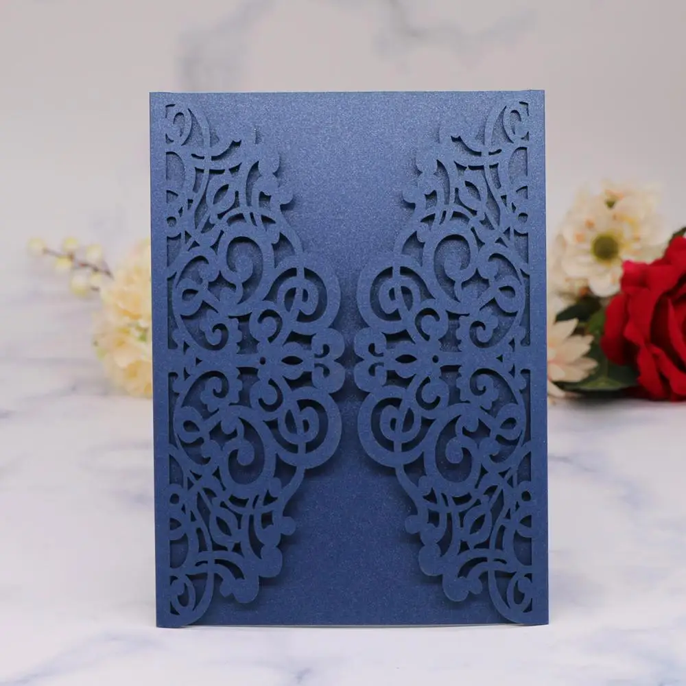 

30pcs/lot Lace Patterns Exquisite Pearl Paper Multicolor Wedding Invitation Card, Thanksgiving Day Greeting Card
