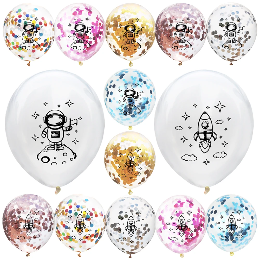 5 шт. 12 дюймов астронавт ракета корабль латексные воздушные шары наружное