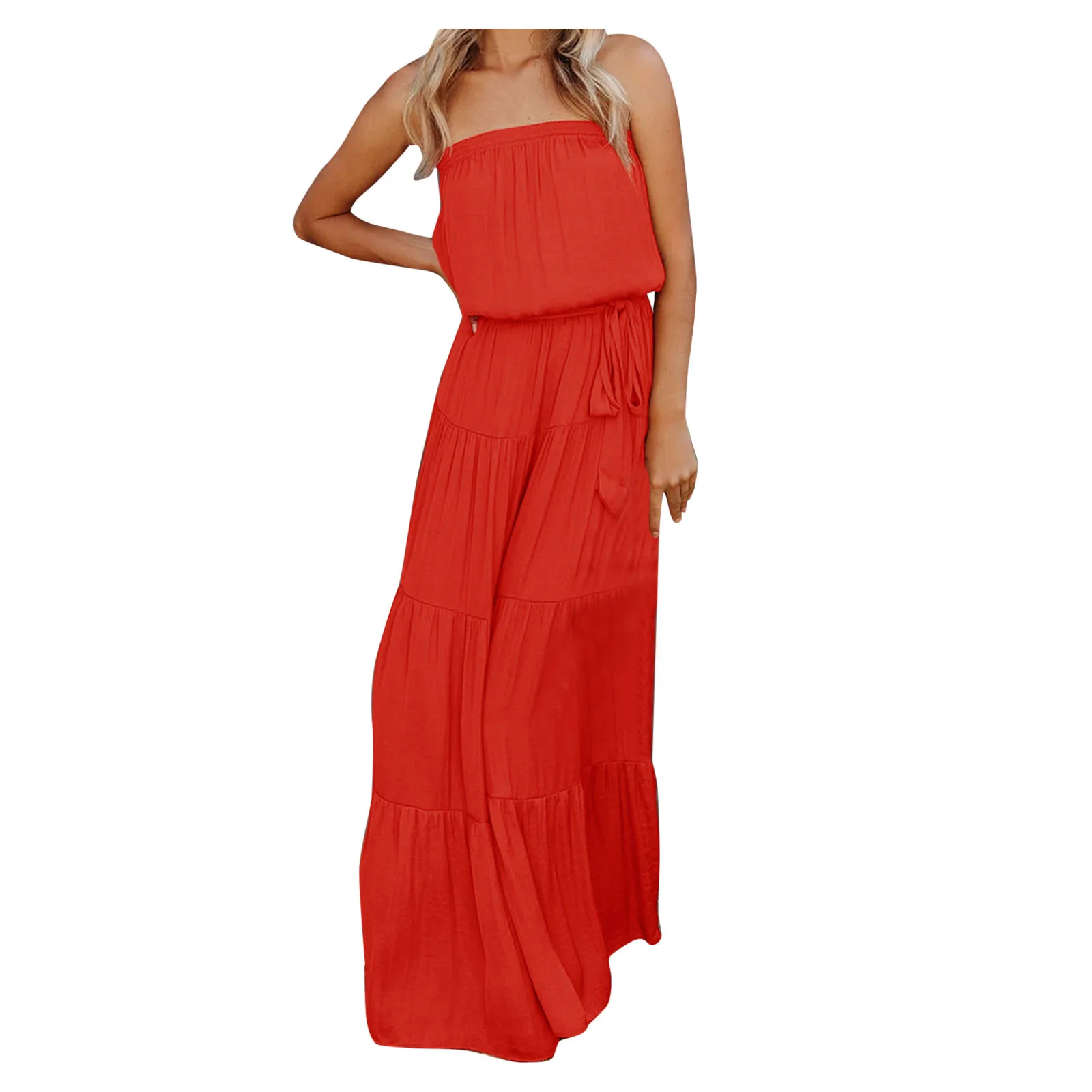 

Платье женское летнее, однотонное, без бретелек, с открытой спиной