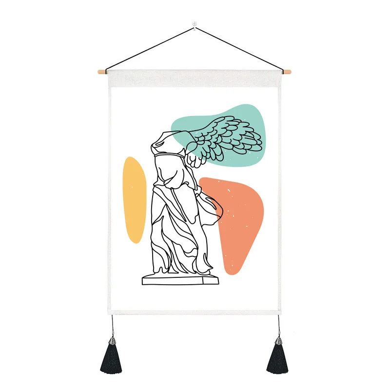 Classical Renaissance abstract art style of David and others hanging cloth wall background living room decoration be | Дом и сад