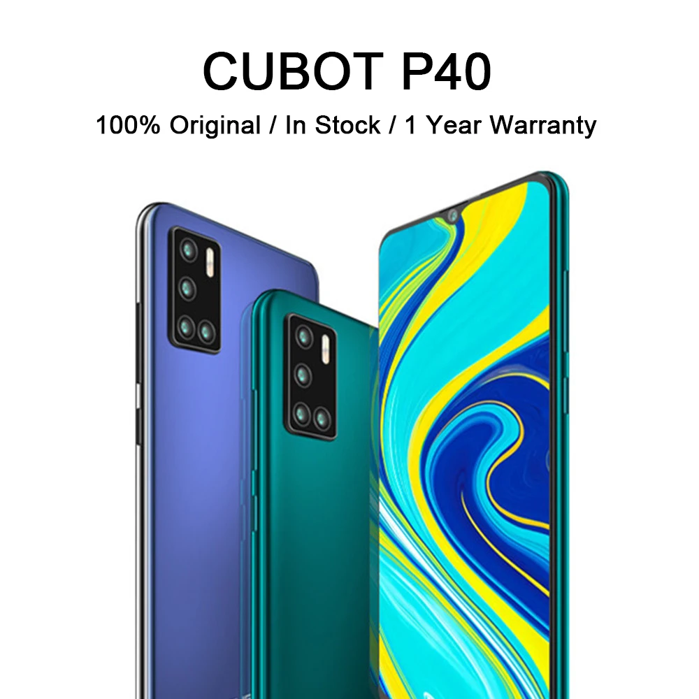 Чехол для CUBOT P40 смартфонов Quad камера 20MP селфи 4200 мАч NFC телефон 4 Гб + 128 ГБ 6 2 дюймов