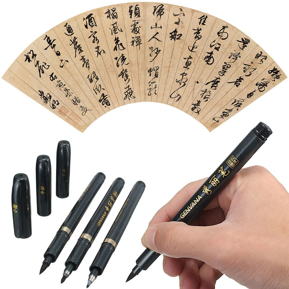 

1PC Brush and Fine Point Fineliner Penmanship Calligraphy Pen Refillable Pigment Ink Brush Marker Marker Sketch Drawing Marker