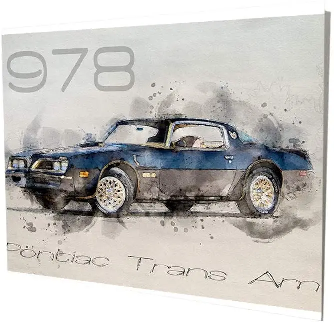 

1978 Compatible with Pontiac Trans Am Fire Bird Watercolor Design Muscle Car Vintage Style Metal Signs Met