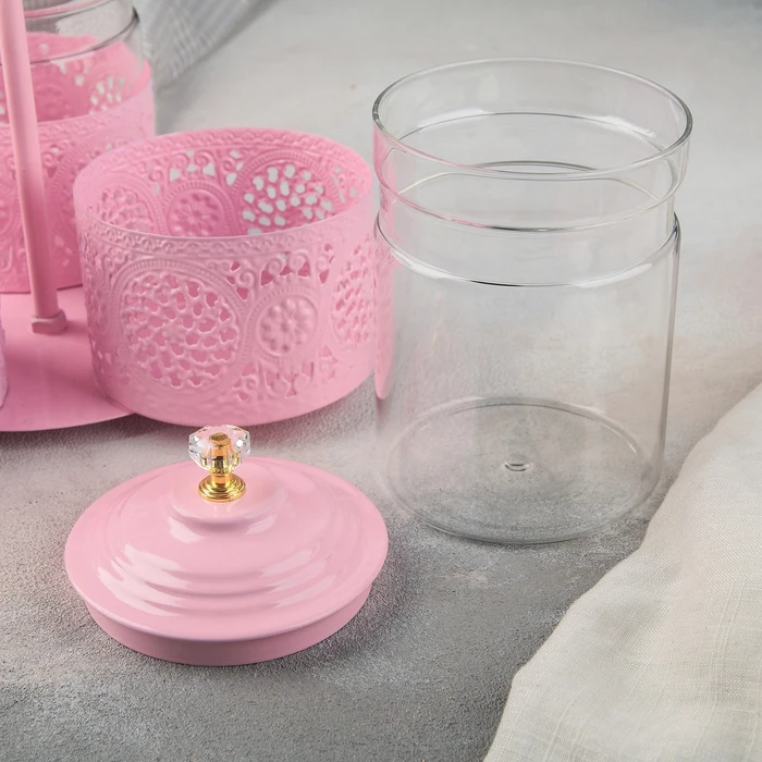 Набор банок для сыпучих продуктов Вдохновение 3 шт на металлической подставке |