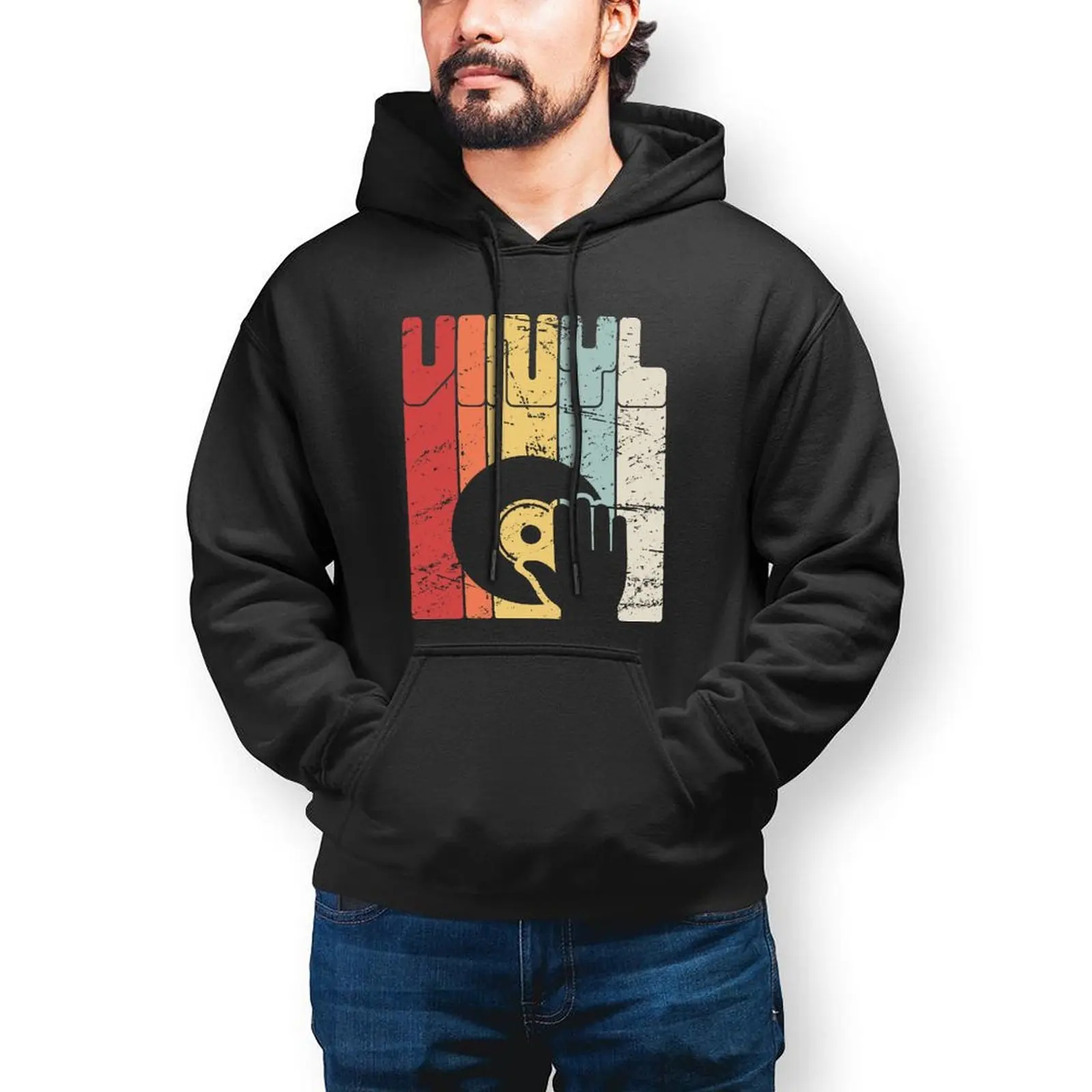 

Dj Turntable Hoodies Warm Cotton Hoodie Popular Loose Long Sleeve Pullover Hoodie Men X