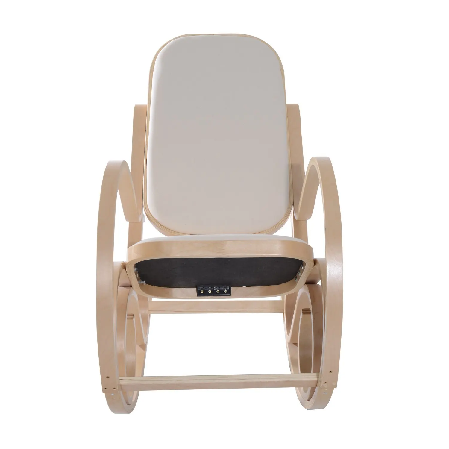 HOMCOM Silla Balancin Mecedora tipo Sillon de Madera para Descanso o Lactancia Estilo vintage con Esponja 53 5x97x101 cm| |