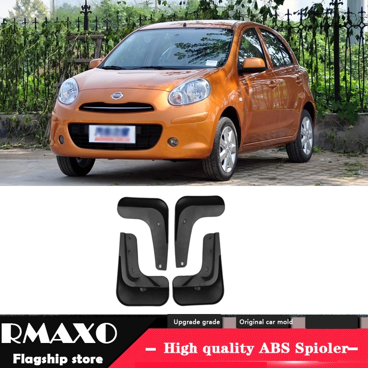 

Брызговики передние цветные и задние для NISSAN MARCH/MICRA 2010-2013, модифицированные, крыло брызговиков