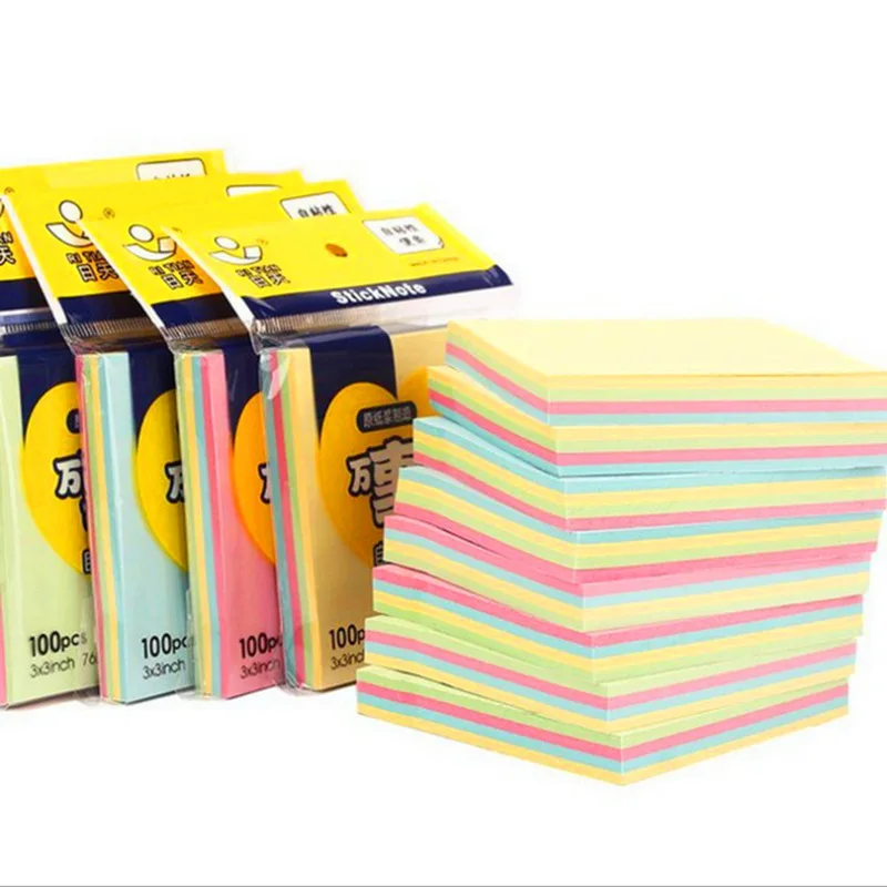 

100 Sheets Sticky stationery notepad Basic Office bookmark Sticky notes Stickers in notebook Memo pad kawaii sticky notes