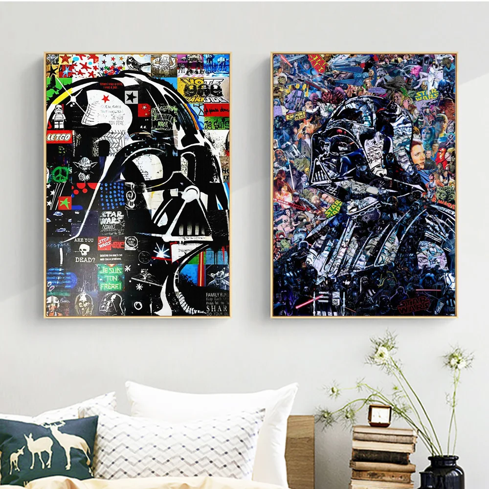 

Classic Science Fiction Movie Star Wars Art Posters And Prints Dark Sides Collage Canvas Painting On Home Decor Wall Pictures