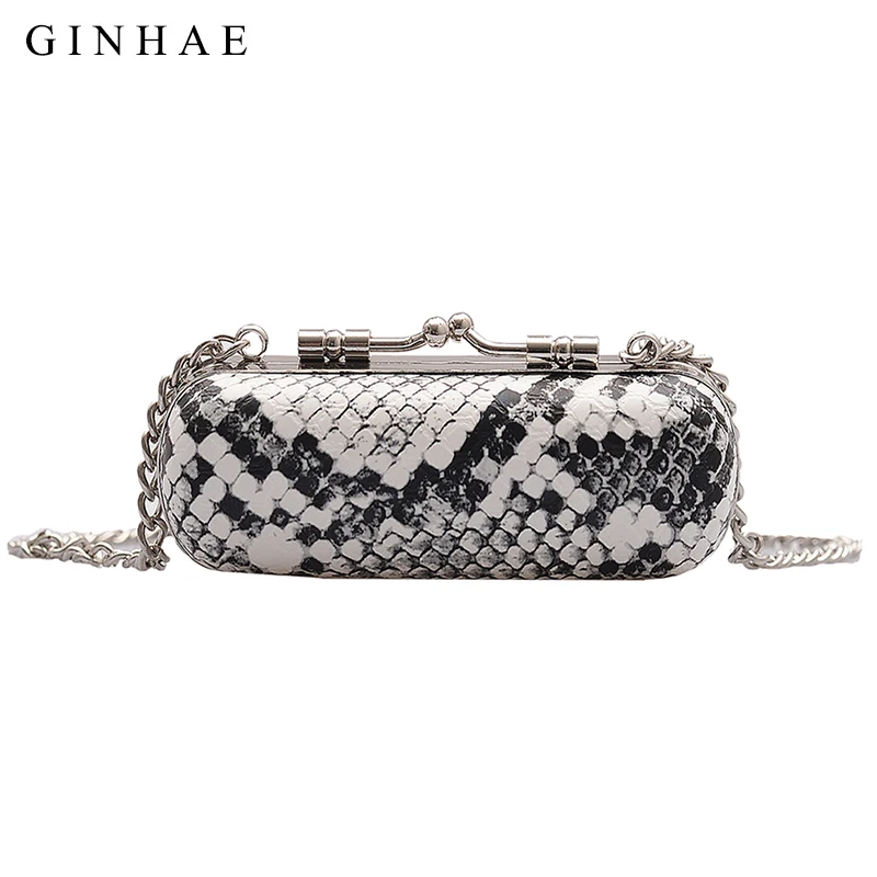 Роскошная женская сумка со змеиным узором для сообщений модная помады женщин