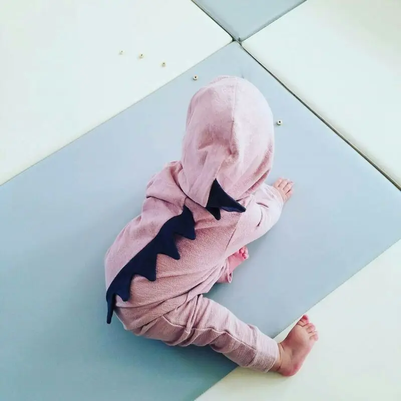 

Newborn Baby Boys Girls Dinosaur Hooded Romper Jumpsuit Bodysuit Clothes Outfits