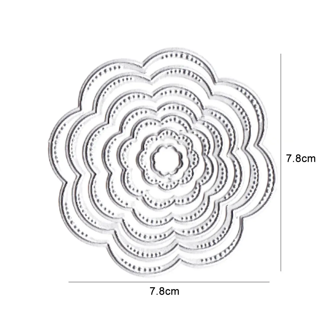 7 шт. 8 лепестков цветов вложенной формы из углеродистой стали тисненая