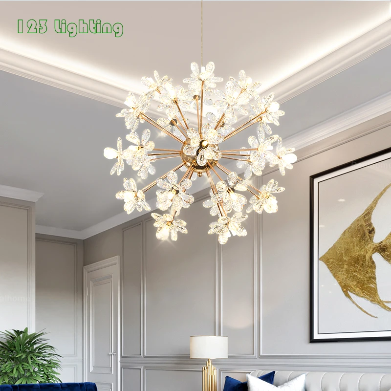 

Modern Dandelion LED Chandeliers For Parlor Restaurant Bedroom Crystal Light Fixtures Romantic Decoration E27 G9 G4 110-220V