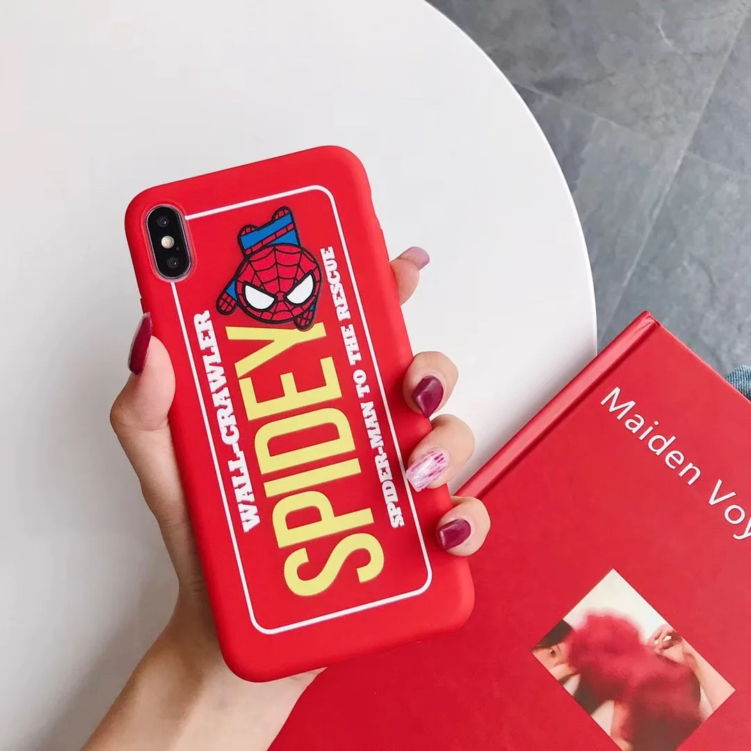 С героями комиксов Марвел, логотип защитный кожух для Apple iPhone 11 pro X XS Max Xr 7 8 6 6s плюс Капитан Америка Человек-паук Железный человек конфетный, TPU чехол