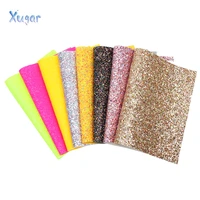 xugar 2230cm faux synthetic leather bow fabric neon colors chunky glitter party wedding decoration diy hairbows bags materials
