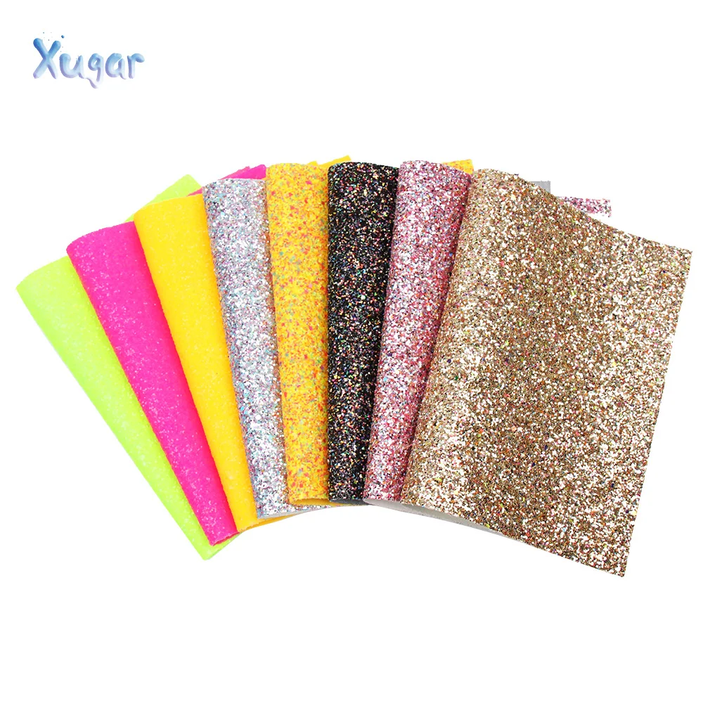 Бант из искусственной кожи Xugar 22*30 см ткань неоновых цветов с крупными блестками