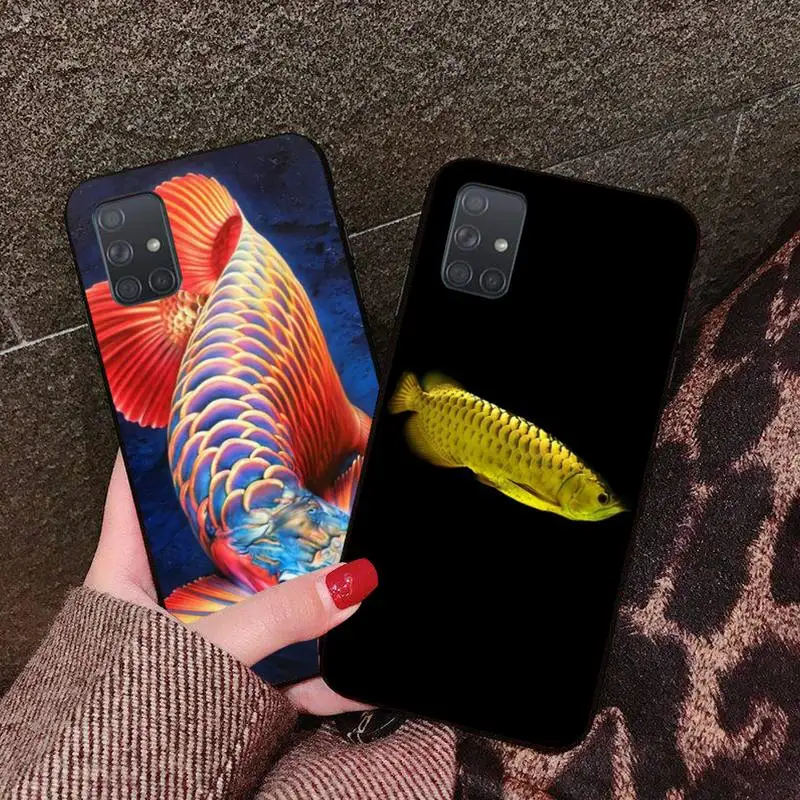 

Colorful Arowana Black Soft Shell Phone Case Capa For Samsung A10 A20 A30 A40 A50 A70 A80 A71 A91 A51 A6 A8 2018