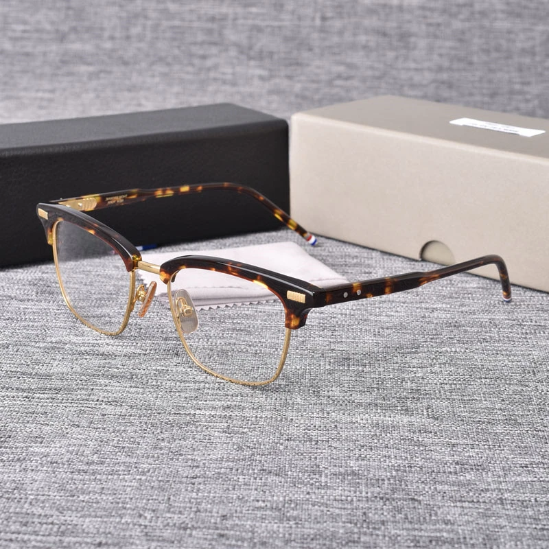 

2021 New Thom Brand Designer Square full-Rim Glasses Frame for Men Women Semi Rimless Eyeglasses Optical Prescription Eyewear