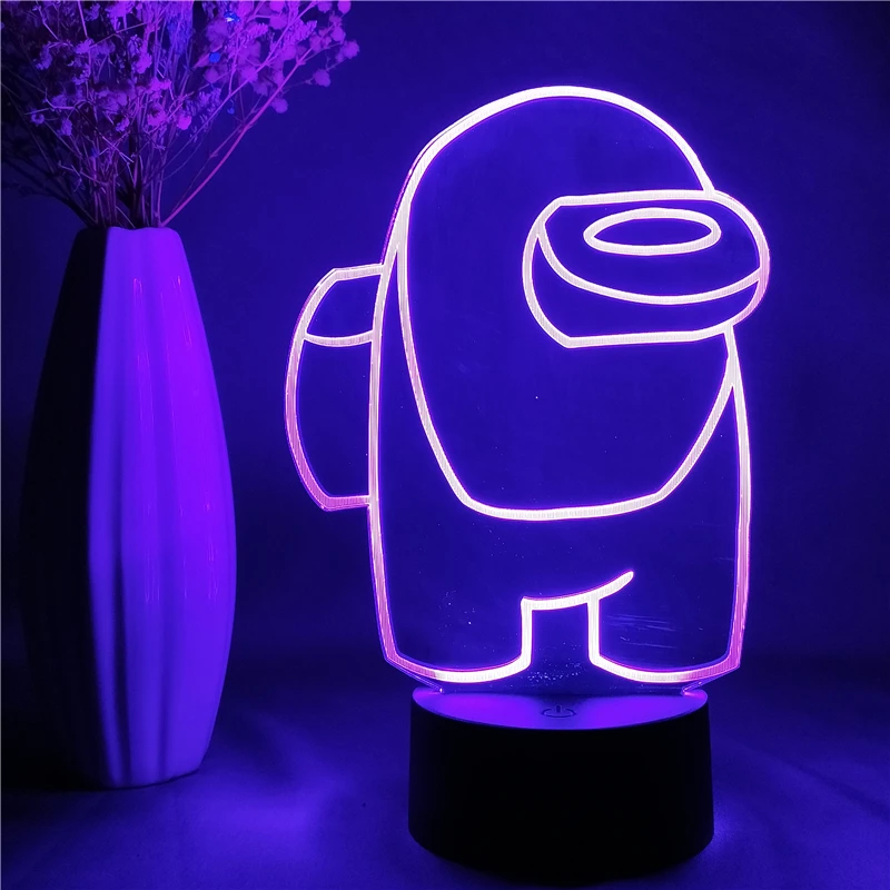 

Game Among us fingure Face Led Night Light Game Figurine Nightlight Kids Birthday Gift Cool Bedroom Decor Sus Game