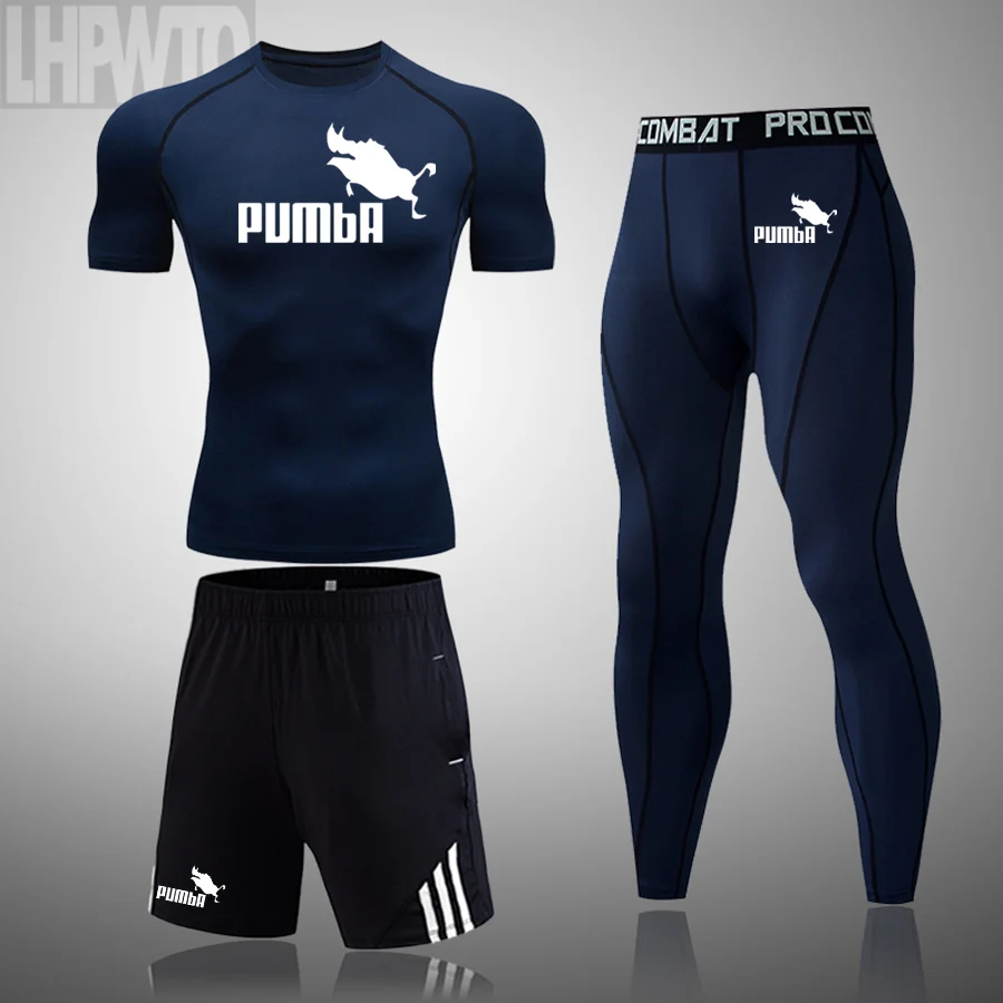 Новинка спортивная одежда компрессионные тренировочные брюки мужской комплект