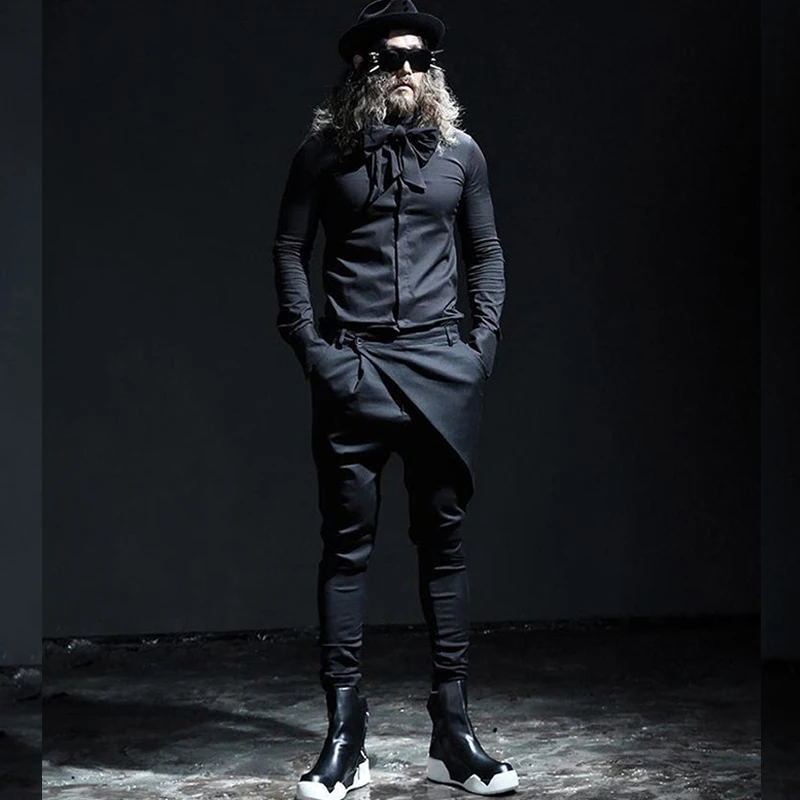 Мужские брюки на весну и осень дизайнерские Уникальные облегающие мужские