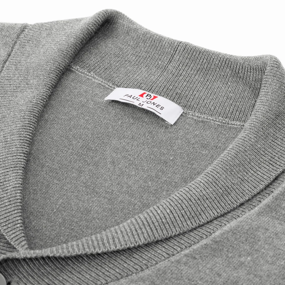 PJ Мужской длинный рукав шаль воротник пуговица планка трикотаж вязаный кардиган