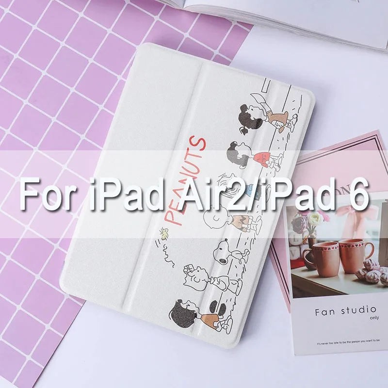 For iPad Air2 iPad6 Мягкий чехол на заднюю панель с рисунком Арахис для iPad Air 1/2 iPad 9,7 чехол-подставка для iPad 234 Pro10.5 mini 12345 Автоматическое включение/выключение - Цвет: For iPad Air2 iPad6