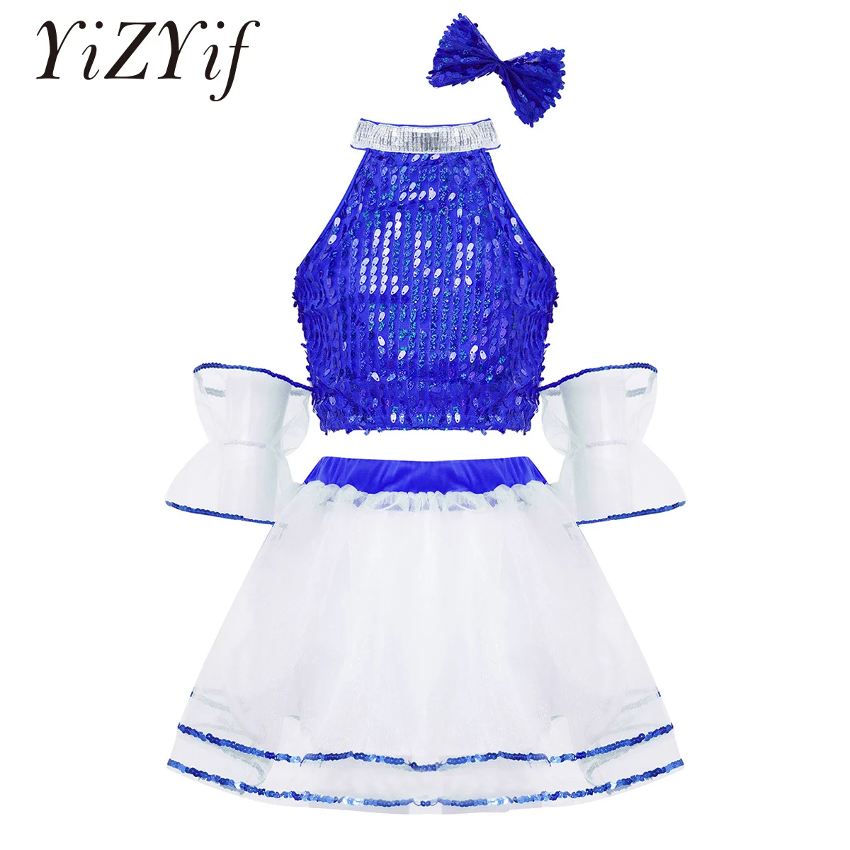 

YiZYiF Girls Kids Ballet Tutu Dress Modern Jazz Dance Outfit Children Stage Performance Costume Dancewear Cheerleading Costumes