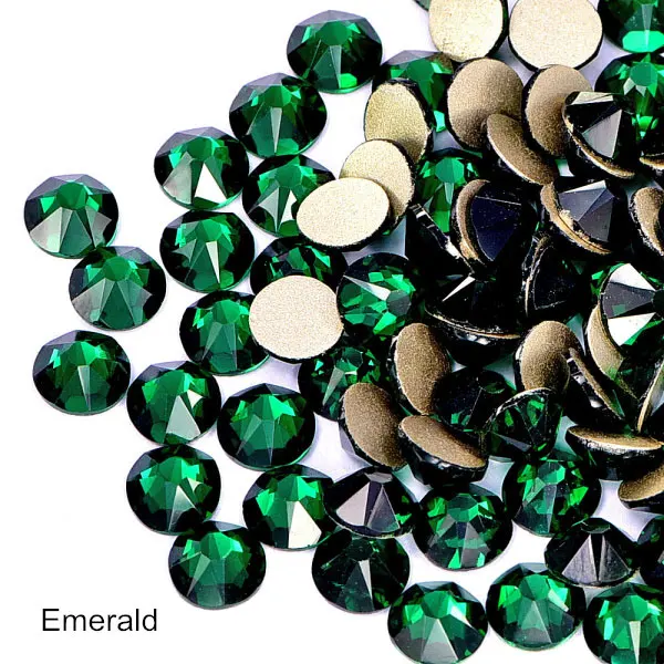 emerald 1440 шт Новые популярные цвета 8 больших+ 8 маленьких 16 граней горный хрусталь Кристалл Flatback не горячей фиксации украшение для ногтей горный хрусталь B3638 - Цвет: emerald