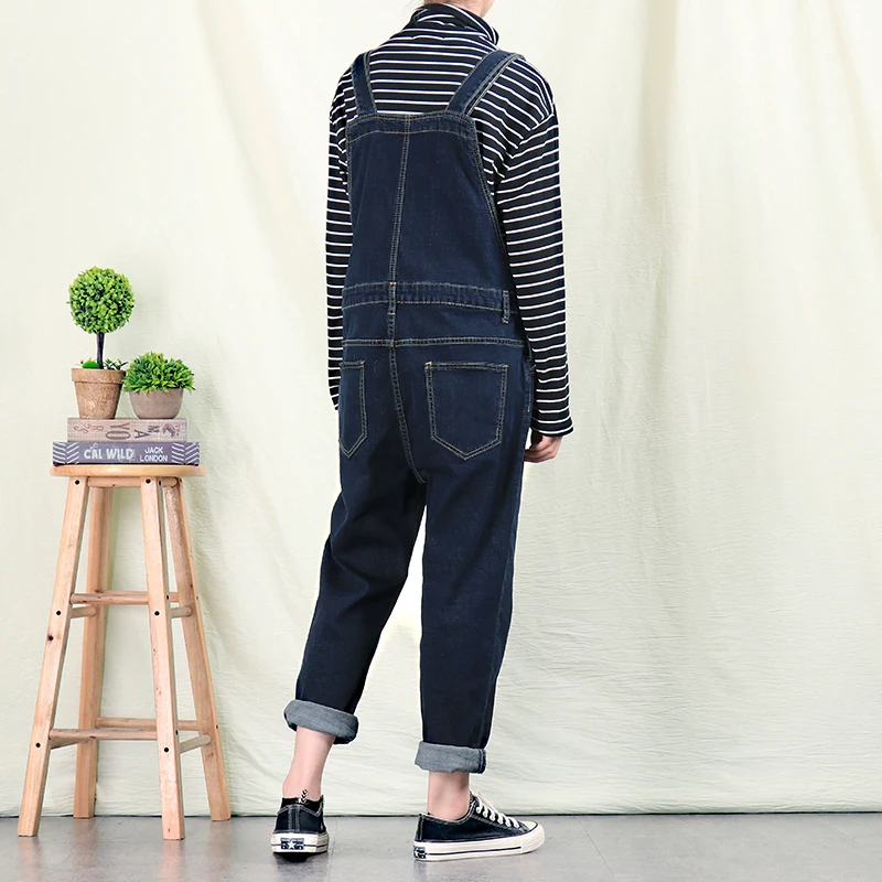 Мужские джинсовые комбинезоны ретро облегающие мужские корейские брюки