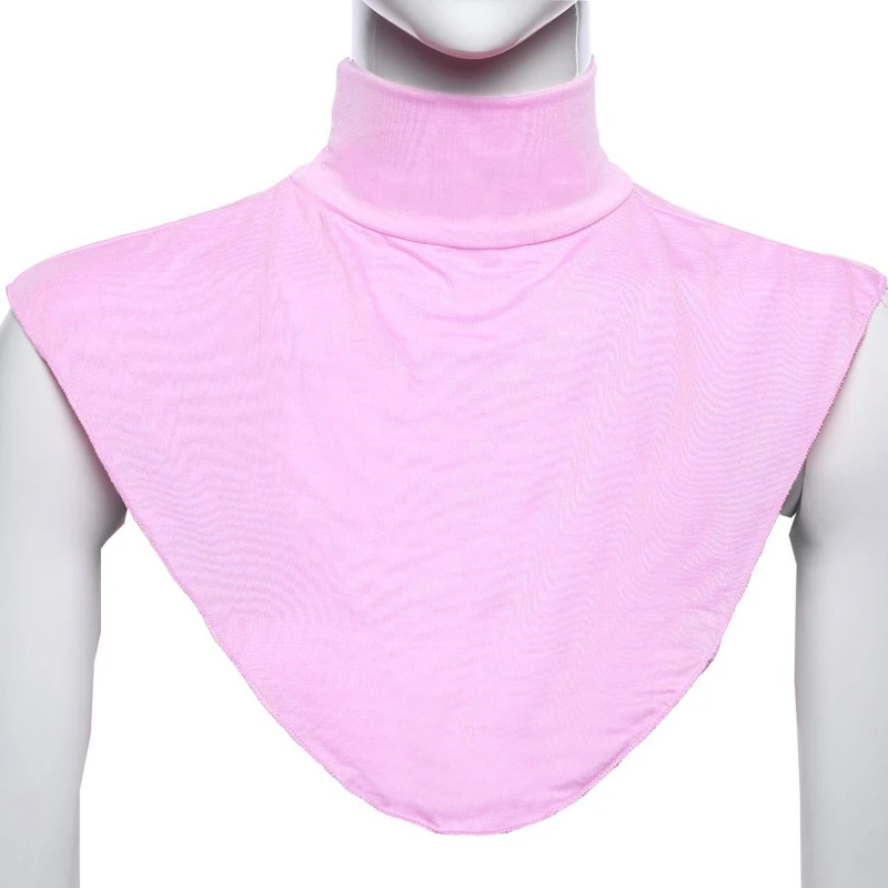 

Women Turtleneck Dickey Muslim Modal Detachable Half Top Solid Color False Collar Islamic Hijab Extension Neck Cover