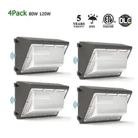 4 Pack Outdoor LED Wall Pack Light 120W Industrial Wall Pack Fixture Light Daylights 5000K AC 100-277V IP65 DLC ETL Listed