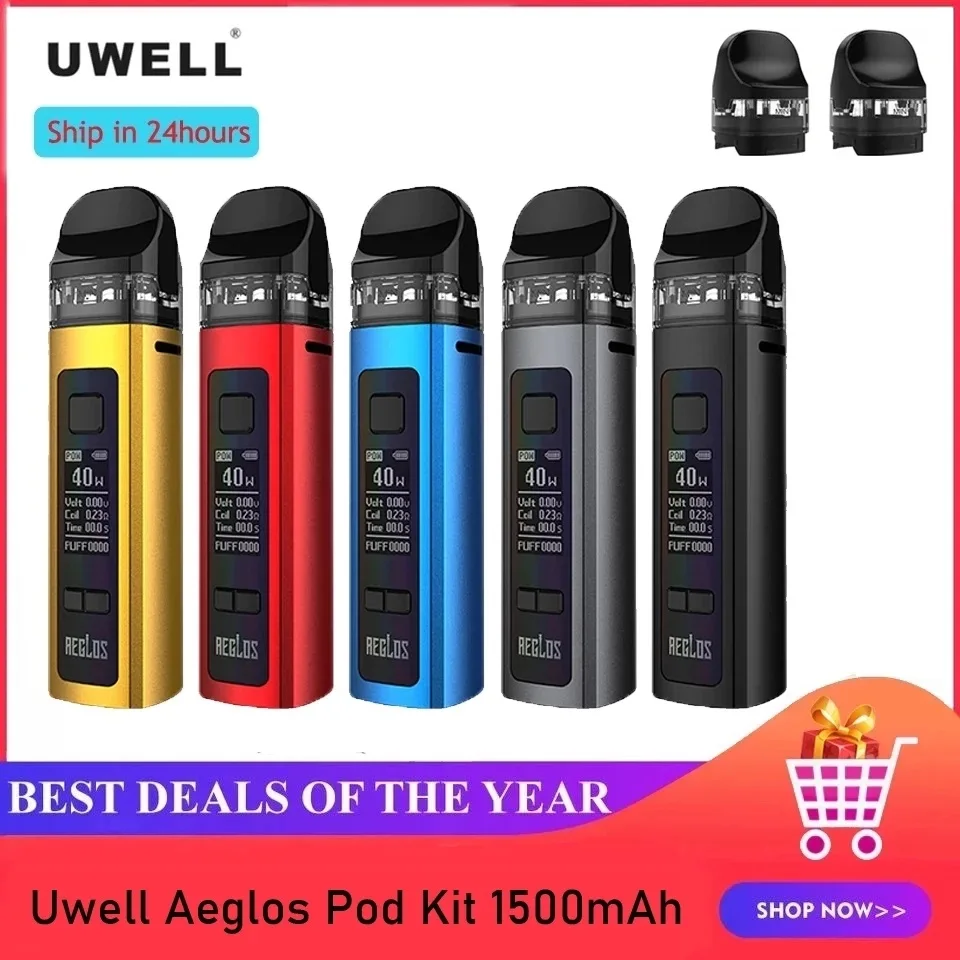 Набор для вейпа Uwell Aeglos Pod 1500 мАч 60 Вт с картриджем 3 5 мл | Электроника