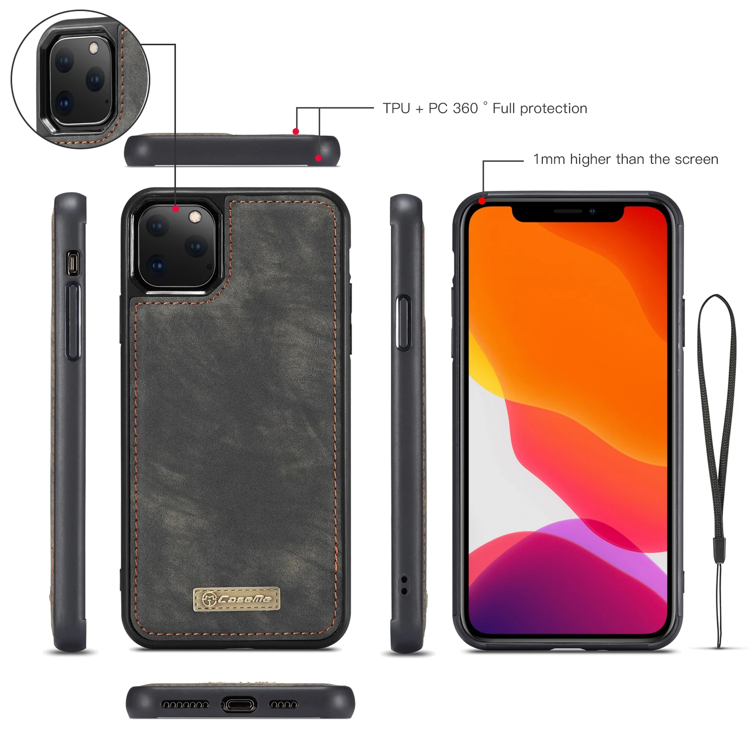 Кожаный чехол-кошелек для Apple iphone 11 PRO MAX слоты карт магнитная откидная крышка X XS XR