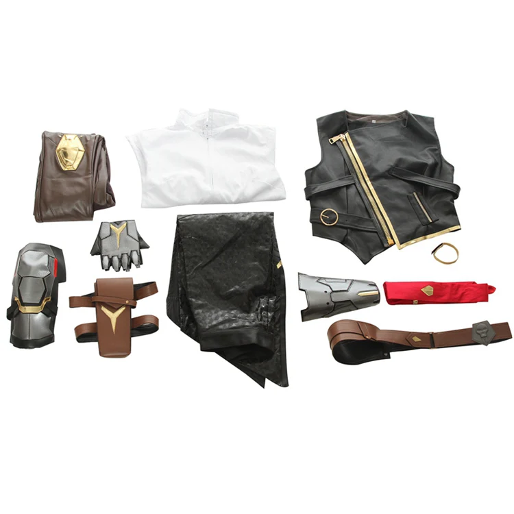 

OW Ashe Cosplay Costume Wig OW Elizabeth Caledonia Ashe Game Cosplay Outfit Suit With wig Women Halloween Carnival Costumes