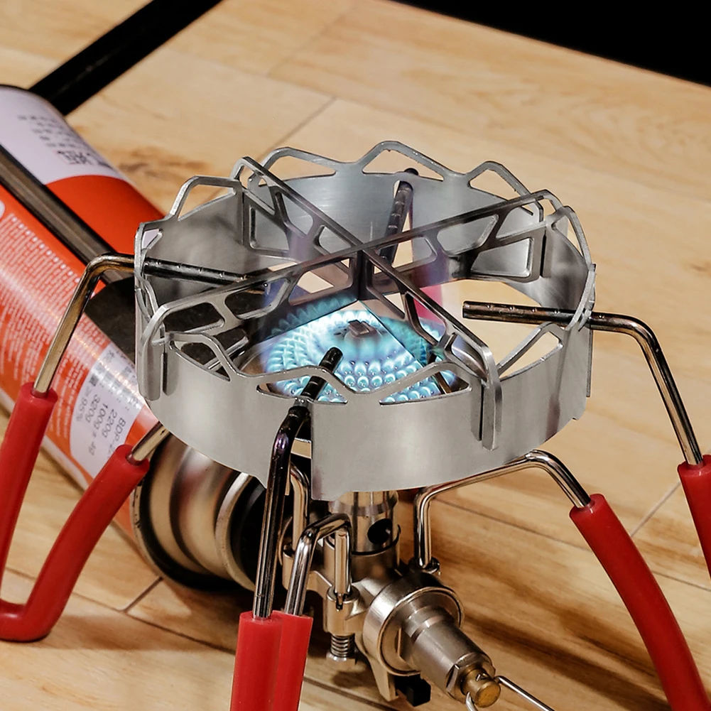 Газовая плита с ветрозащитным кольцом круглая термостойкая из нержавеющей стали