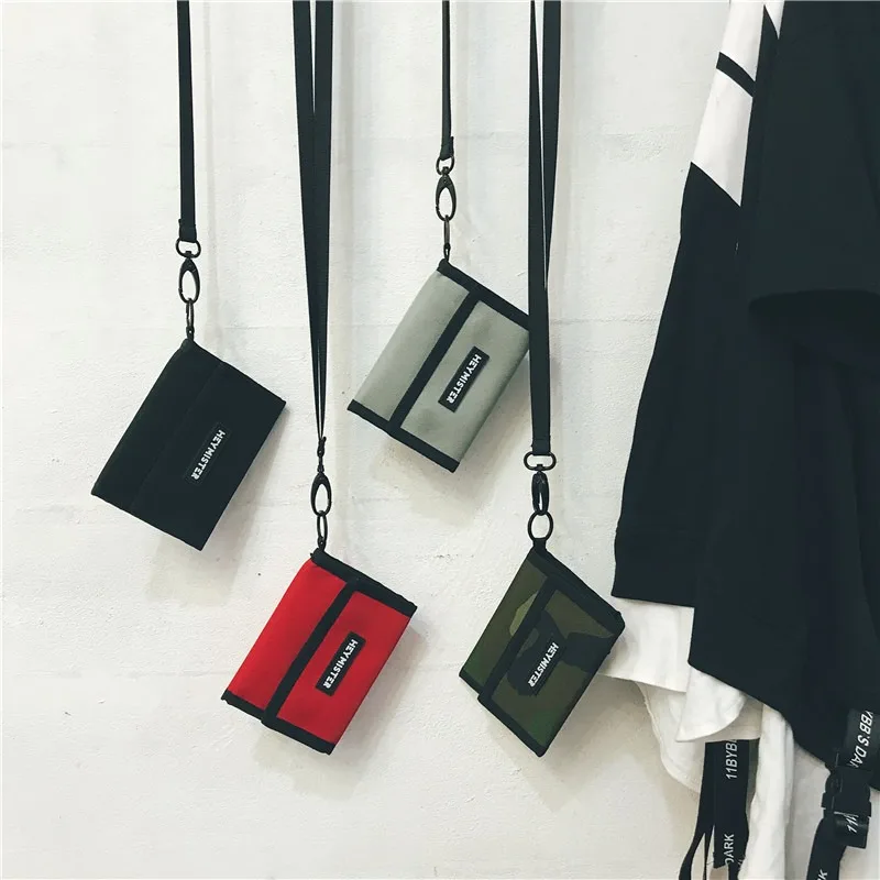 

Japanese Style Short Wallet Women's Purse 2021 Brand Lanyard Men Wallets Handbags and Purses for Women Carteira Masculina
