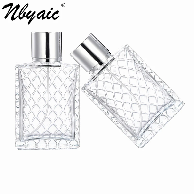Nbyaic 50pcs Perfume dispensing bottle 100ml large capacity perfume replacement empty bottle diamond mesh glass spray bottle