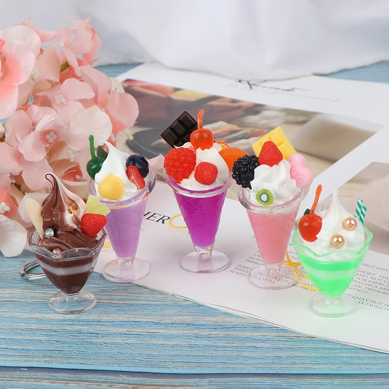 Набор стаканов для мороженого напитков модель игра мини еда игровой домик