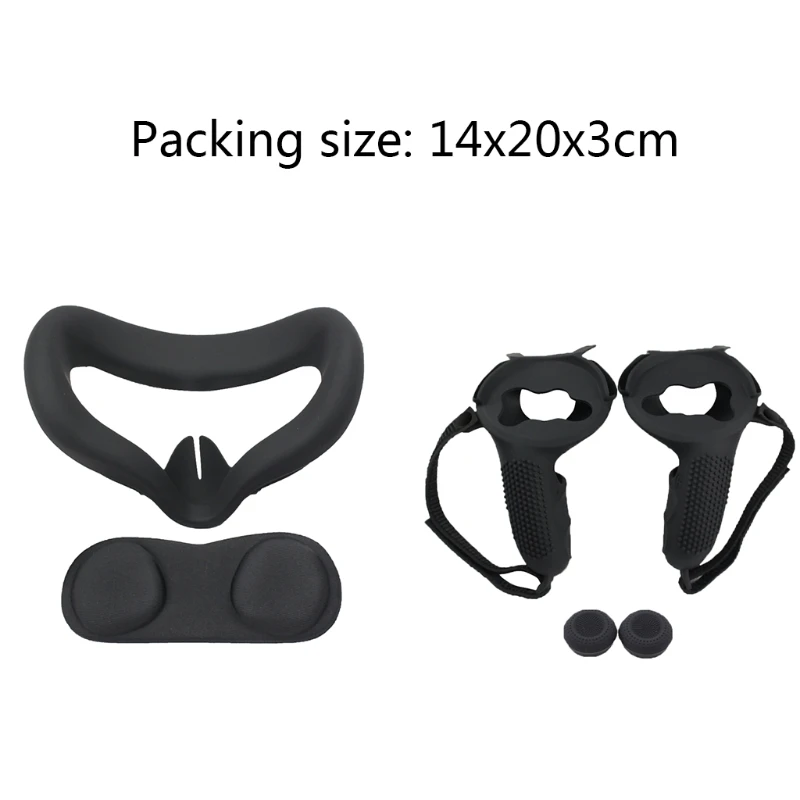 

Dust-proof Anti-Slip Rocker Cap VR Lens Cover Silicone Case Handle Grip Strap for -Oculus Quest 2 Touch Controller