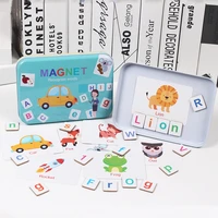 childrens kids puzzle toys iron box magnetic puzzles alphabet word spelling montessori magnetic early educational toys game