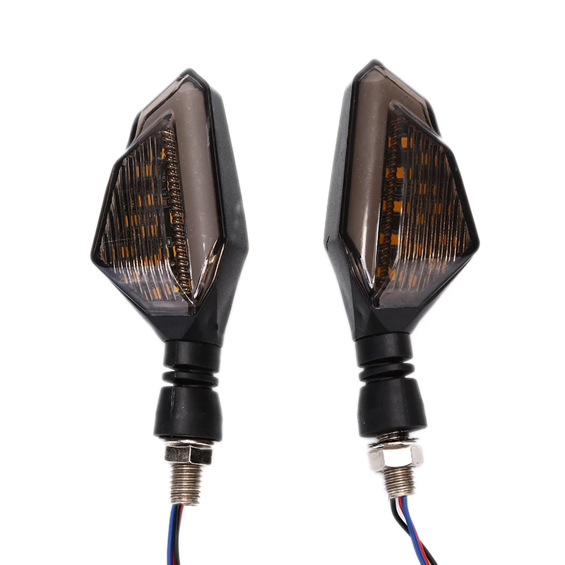 

2pcs/Pair Indicators Blinkers 3 Wires Universal Yellow +Blue Motorcycle LED Turn Signal Lights Amber Lamp Left Right Signals